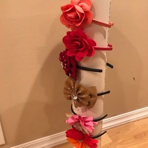 6 beautiful girls flower/bow headbands